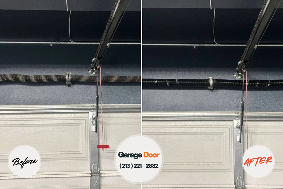 Before and after: garage door repair Hogansville, GA